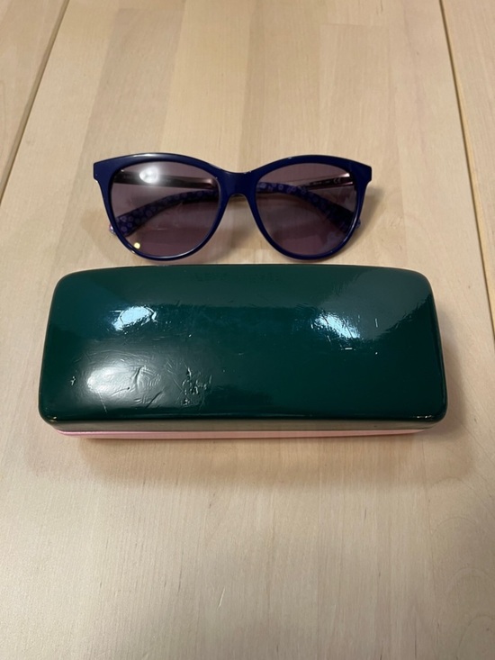 Kate Spade Jizelle Bluish Purple w/ Gold Trim Sunglasses & Case Women’s Small